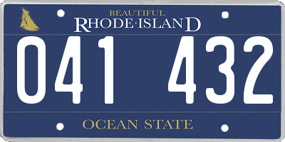 RI license plate 041432