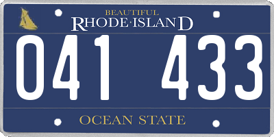 RI license plate 041433