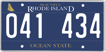 RI license plate 041434