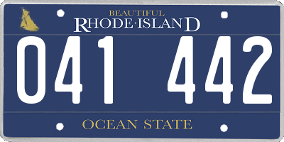RI license plate 041442