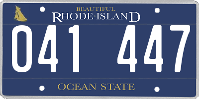 RI license plate 041447