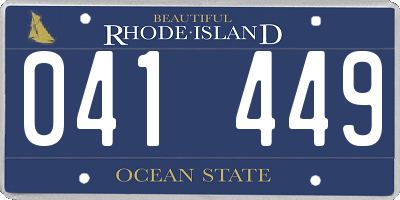 RI license plate 041449