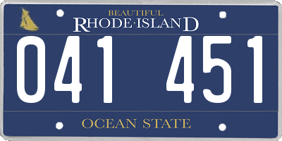 RI license plate 041451