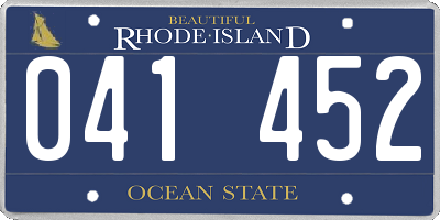 RI license plate 041452