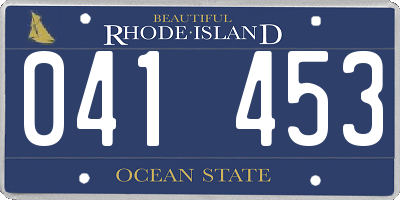 RI license plate 041453