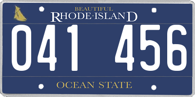 RI license plate 041456