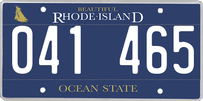RI license plate 041465
