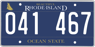 RI license plate 041467