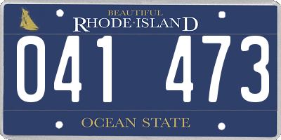 RI license plate 041473