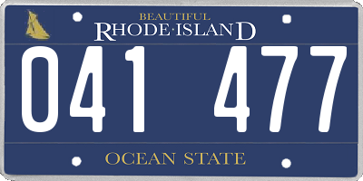 RI license plate 041477