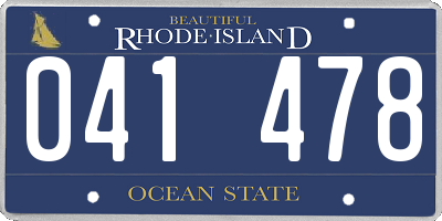 RI license plate 041478