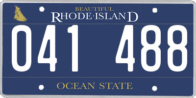 RI license plate 041488