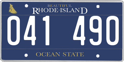 RI license plate 041490