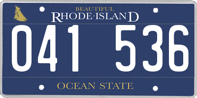 RI license plate 041536