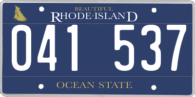 RI license plate 041537