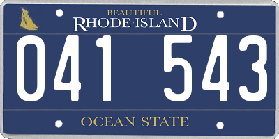 RI license plate 041543