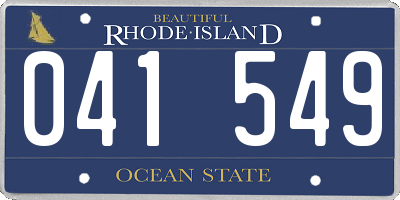 RI license plate 041549