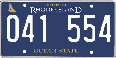 RI license plate 041554