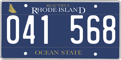 RI license plate 041568