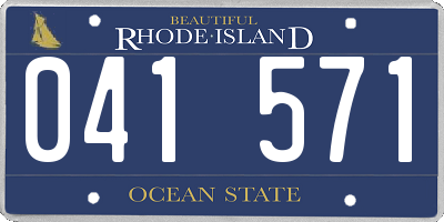 RI license plate 041571