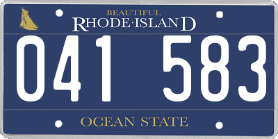 RI license plate 041583