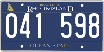 RI license plate 041598