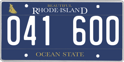 RI license plate 041600