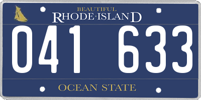 RI license plate 041633