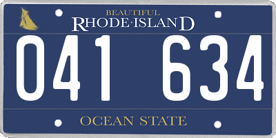 RI license plate 041634