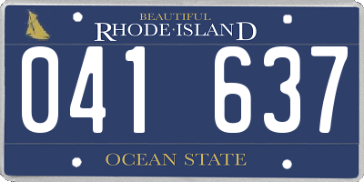 RI license plate 041637