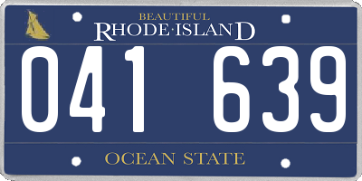 RI license plate 041639