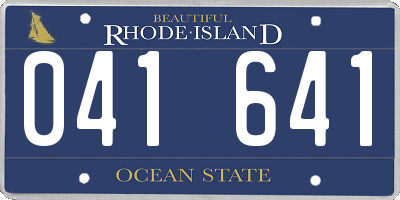 RI license plate 041641