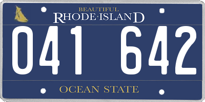 RI license plate 041642