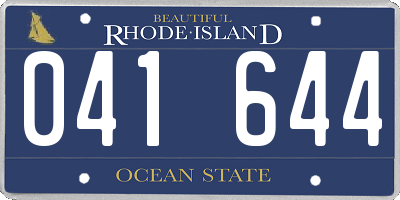 RI license plate 041644