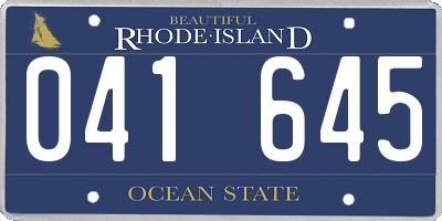 RI license plate 041645