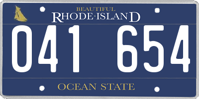 RI license plate 041654