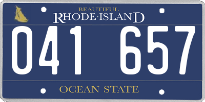 RI license plate 041657