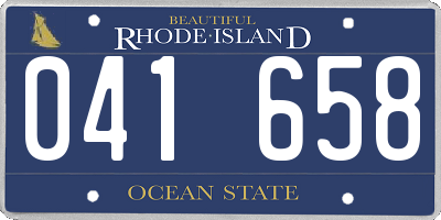 RI license plate 041658