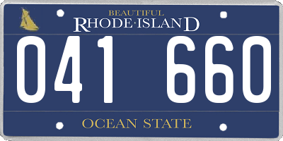 RI license plate 041660