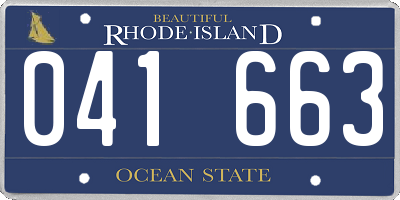 RI license plate 041663