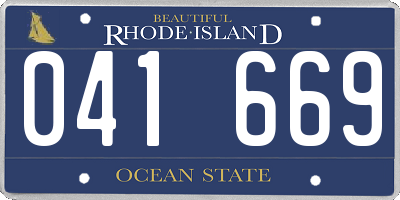 RI license plate 041669