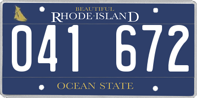 RI license plate 041672