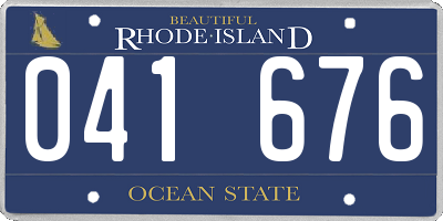 RI license plate 041676