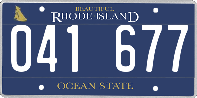 RI license plate 041677