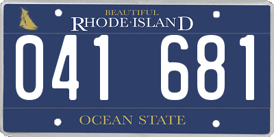 RI license plate 041681