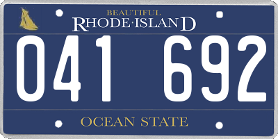 RI license plate 041692