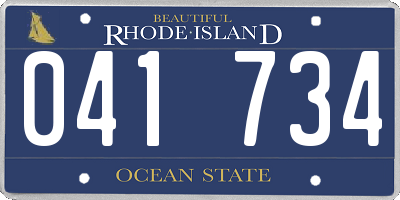 RI license plate 041734