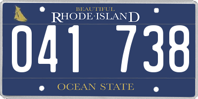 RI license plate 041738
