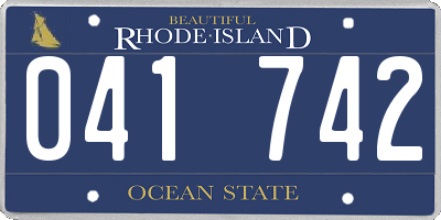 RI license plate 041742