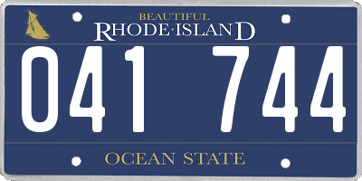 RI license plate 041744